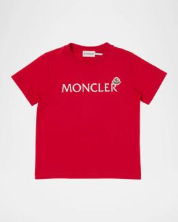 Moncler Boy's Logo-Print Cotton T-Shirt, Size 8-10 | Neiman Marcus
