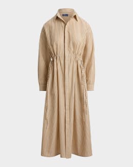 Polo Ralph Lauren Belted Cotton Oxford Shirt Dress | Neiman Marcus