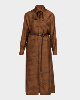 what shoes to wear with chocolate brown dress Shop The Linen Studio Shirred Drop Waist Dress (Tutti Frutti)