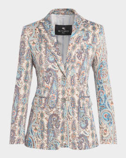 Etro Floral Single-Breasted Jacquard Jacket | Neiman Marcus