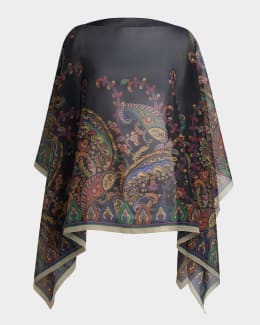 Etro Paisley Semi-Sheer Silk Blouse | Neiman Marcus
