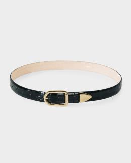 Dehanche Black Patent Leather Belt with Gold Buckle Déhanche Jolinard | Black & Gold - The LALA Look main image 3