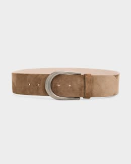 新品！BRUNELLO CUCINELLI リバースレザーベルト95チップ付き Brunello Cucinelli Reversed Leather Belt with Tip | Neiman Marcus