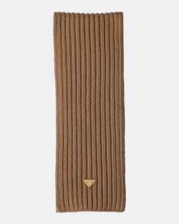 Prada Cashmere Fringe Trim Scarf | Neiman Marcus