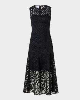Akris punto Sleeveless Flounce-Detail Tunic Midi Dress | Neiman Marcus