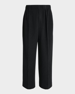 Homme Plisse Issey Miyake Men's Basics Pleated Straight-Leg Pants