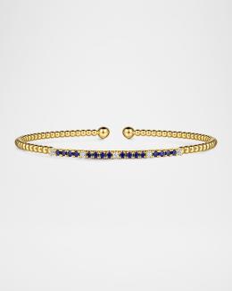 Gabriel & Co 14K Yellow Gold Bujukan and Bar Split Bangle with
