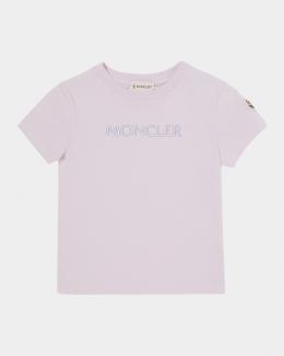 Moncler Girl's Logo Embroidered T-Shirt, Size 12M-3 | Neiman Marcus