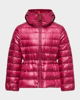 Moncler Girl's Odile A-Line Ruffle-Trim Coat, Size 12M-3 | Neiman