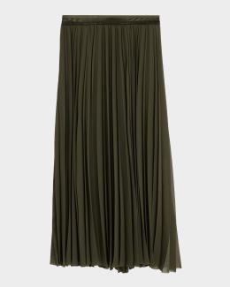 Jason Wu Collection Pleated Floral-Print Chiffon Midi Skirt