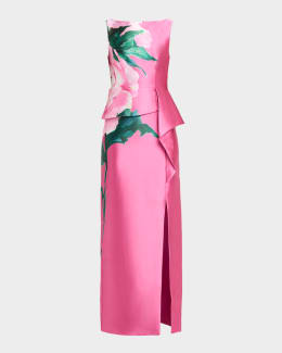 kay unger begonia ruffled a-line midi-dress Begonia Midi Dress – Kay Unger main image 1