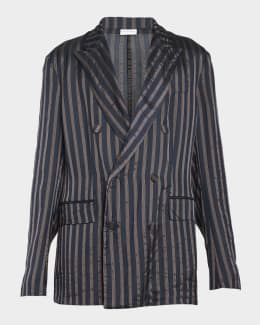 Dries Van Noten Men's Vinnys Floral Jacquard Full-Zip Jacket