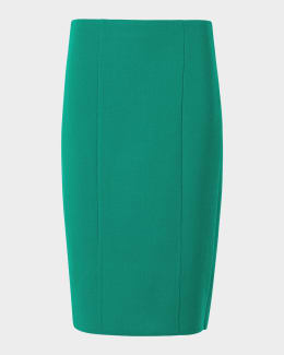 Akris Draped Fringe Silk Knit Midi Pencil Skirt | Neiman Marcus
