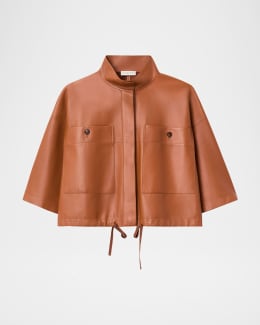 Lafayette 148 New York Oversized Zip-Front Camel Hair Jacket