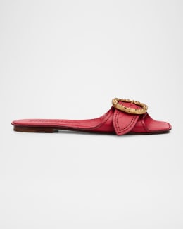 Zimmermann 85mm Orchid Velvet and Leather Sandals | Neiman Marcus