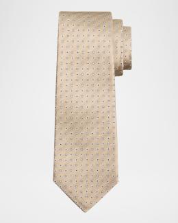 Kiton Men's Micro-Geometric Silk 7-Fold Tie | Neiman Marcus