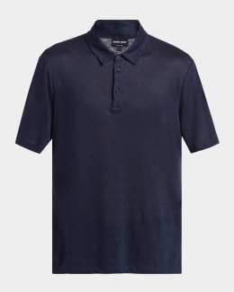 Giorgio Armani Men's Seersucker Relaxed-Fit Polo Shirt | Neiman Marcus