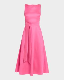 badgley mischka pleated a line midi dress Belle by Badgley Mischka Maxx One Shoulder Ombre Pleated Midi Dress, Womens, 14, Bright Pink