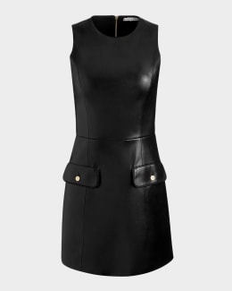 open lace back dress alice + olivia Women's Chara Long Sleeve Lace Vegan Pleated Mini Dress,  Black, 6 at Amazon Women's Clothing store