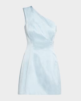 alc renzo dress blue A.L.C. Renzo II Satin Pleated Dress in Riviera, Size 14