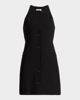 A.L.C. Dion Draped Lace-Trim Satin Mini Dress | Neiman Marcus