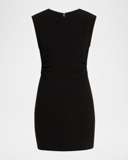 shanti mini dress black Shoshanna Contrast-Trim Faux Leather embodying the essence of