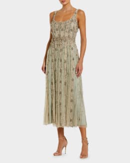 Mac Duggal Beaded Fringe Bodycon Mini Dress | Neiman Marcus
