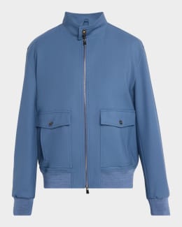 Emporio Armani Men's Seersucker Bomber Jacket | Neiman Marcus