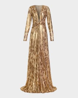 Ramy Brook Dominika Strapless Metallic Ruffle Gown | Neiman Marcus
