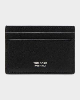 TOM FORD Men's T-Line Grained Leather Card Holder | Neiman Marcus