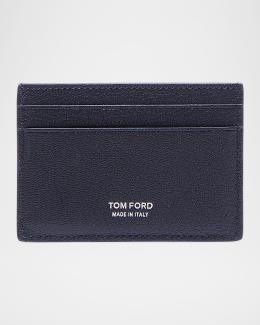 TOM FORD Men's T-Line Grained Leather Card Holder | Neiman Marcus
