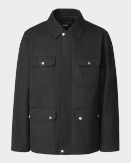 Mackage Men's Andrew-Z Mixed Media Light Down Jacket | Neiman Marcus