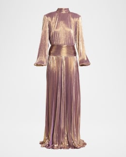 Retrofete Thalia Metallic Halter Gown | Neiman Marcus
