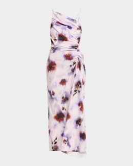 monet off-the-shoulder mixed media maxi dress Kenny One Shoulder Tiered Maxi Dress Blue S