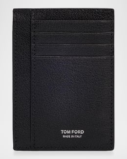 TOM FORD Men's Elongated T-Line Leather Card Case | Neiman Marcus