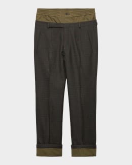 Prada Men's Cotton and Silk Pants | Neiman Marcus