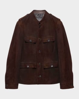 Prada Men's Ribbed Zip Sweater | Neiman Marcus