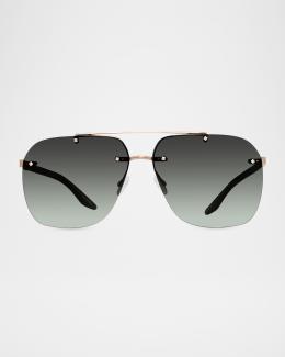 Barton Perreira Sully Aviator Titanium Sunglasses | Neiman  display picture 1