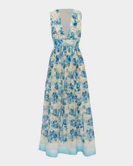 aqua blue australia dress Blu Claudia Maxi With pouffe sleeves