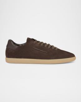 Giorgio Armani Men's Leather Knit-Lining Low-Top Sneakers | Neiman