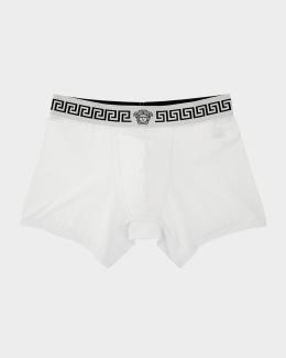 Versace Men's 3-Pack Low Rise Greca Trunk | Neiman Marcus
