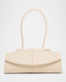 Jil Sander Cannolo Small Laminated Leather Shoulder Bag | Neiman