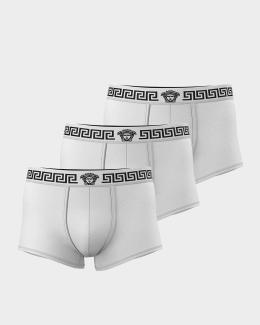 Versace Men's 3-Pack Low Rise Greca Trunk | Neiman Marcus