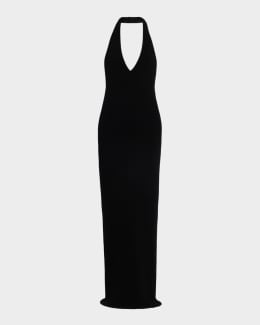 Toccin Women's Davina Sculpted Halter Midi-Dress - Jet - Size 10
