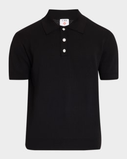 Dries Van Noten Men's Murice Merino Wool Knit Polo Shirt | Neiman