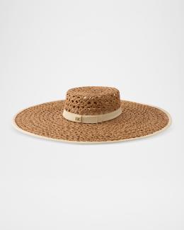 Helen Kaminski Leoni Raffia Woven Fedora | Neiman Marcus display picture 2