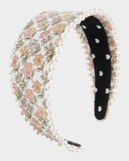 Lele Sadoughi Ivory Padded Candy Jeweled Headband Lele Sadoughi Padded Candy Jeweled Headband in Hot Pink  main image 2