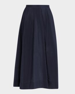 Ganni Stretch Denim Midi Skirt | Neiman Marcus