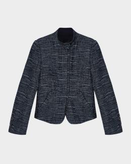 Emporio Armani Knit Jacket w/ Asymmetrical Overlap | Neiman Marcus