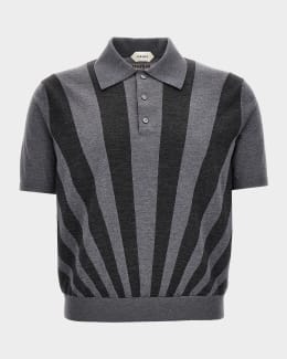 Versace Men's Mouline Jacquard Knit Polo | Neiman Marcus